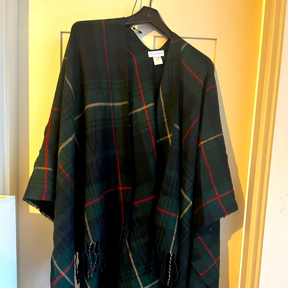 Tartan Plaid Scarf/Poncho by Sole Society